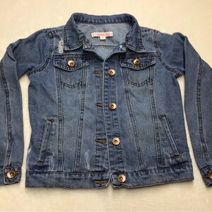 Ciscono Kids Distressed Denim Jacket with Copper Buttons